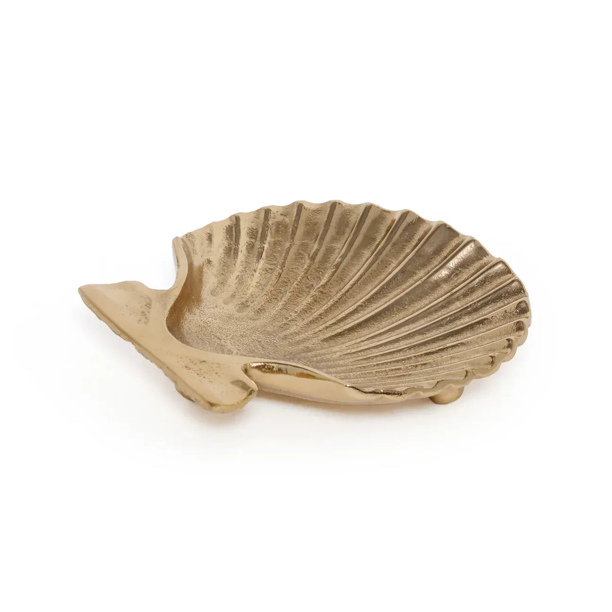 Zodax Sanibel Shell Tray - Raw Gold Aluminum Decorative Trays IN-8495