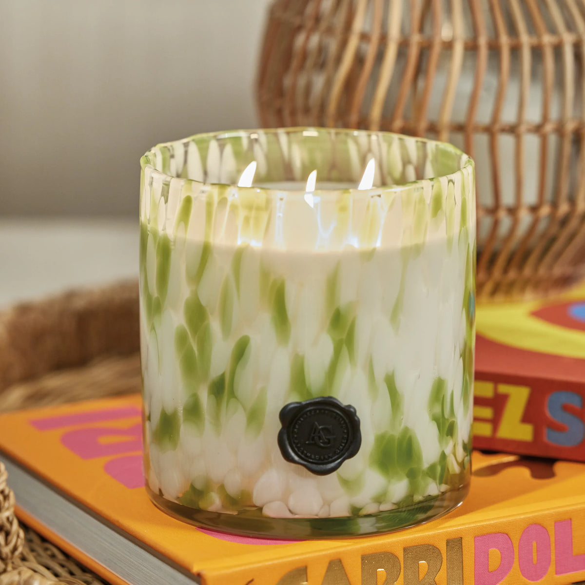 Zodax Sicilian Lemon Bergamot Opal Glass Candle Candles
