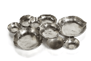 Zodax Silver Cluster of Round Serving Bowls in-6374