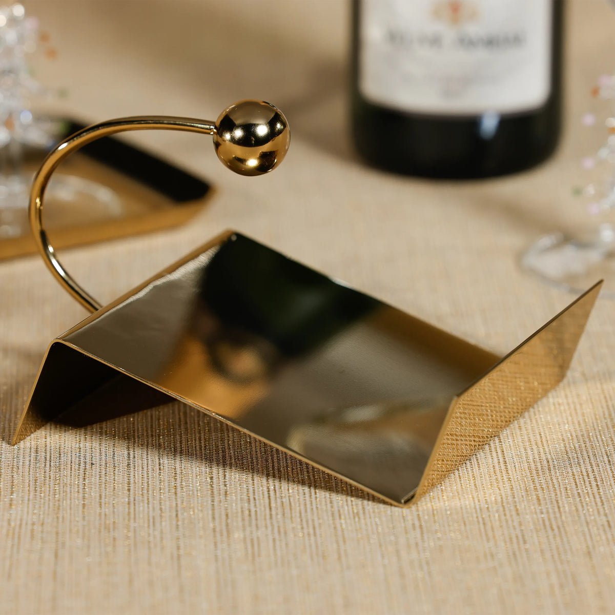 Zodax Sleek Cocktail Napkin Holder - Polished Gold Napkin Holders IN-8387