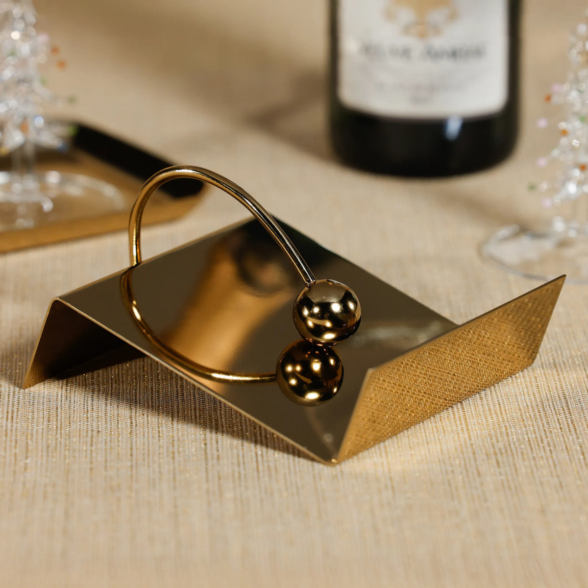 Zodax Sleek Cocktail Napkin Holder - Polished Gold Napkin Holders IN-8387
