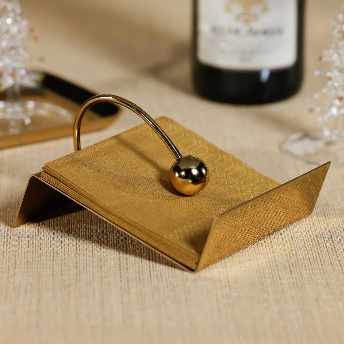 Zodax Sleek Cocktail Napkin Holder - Polished Gold Napkin Holders IN-8387
