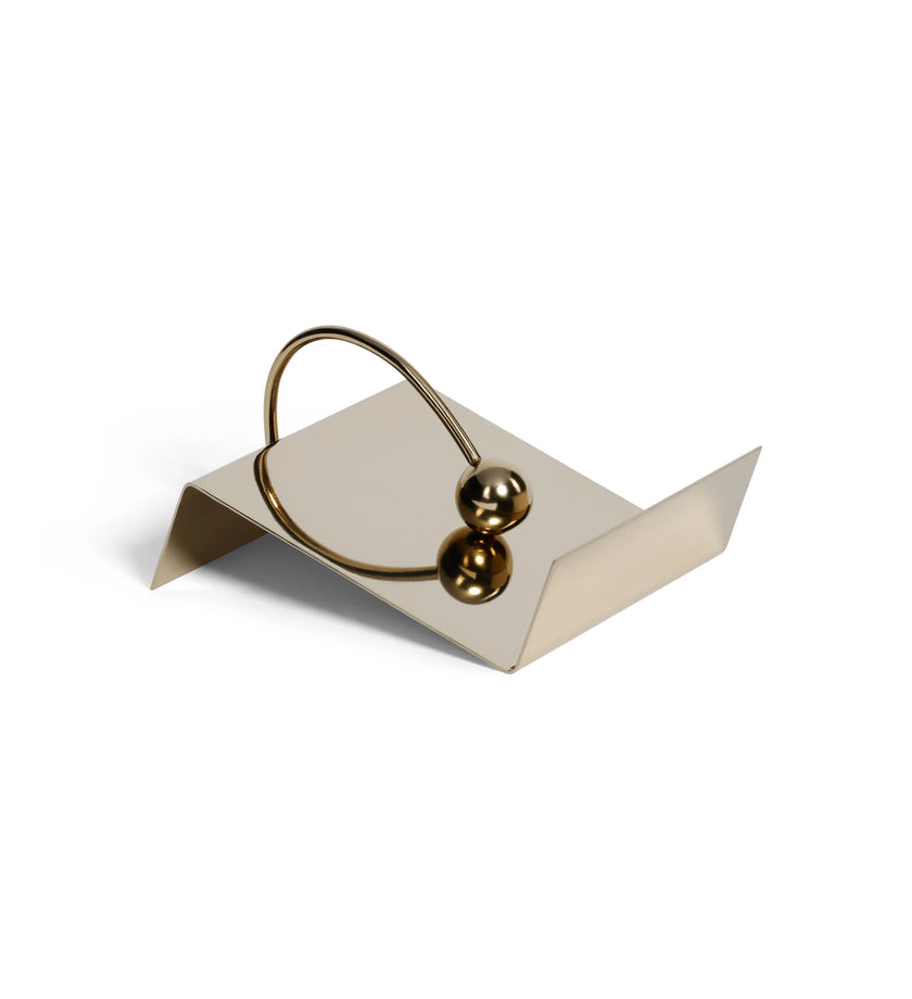 Sleek Cocktail Napkin Holder - Polished Gold