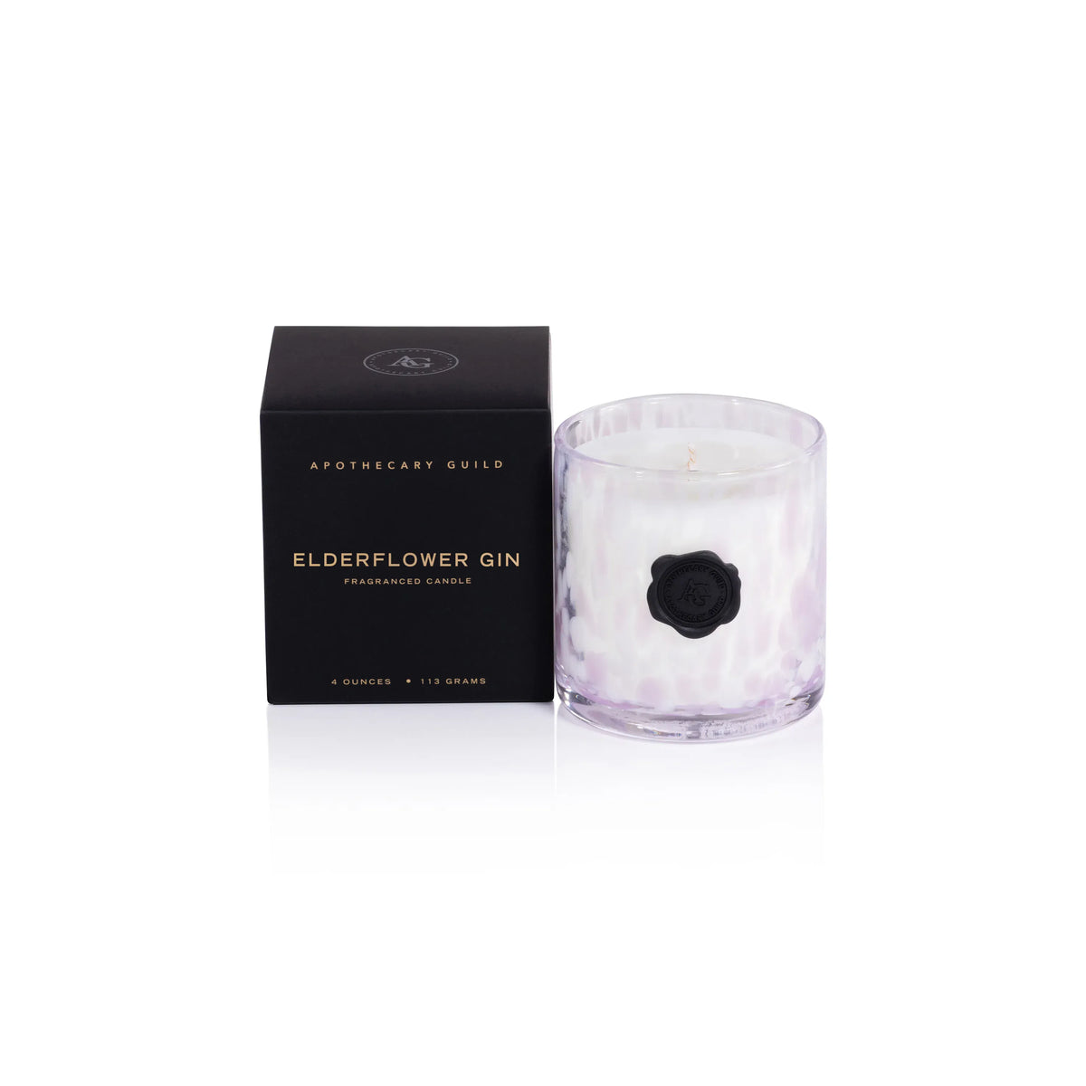 Zodax Small Apothecary Guild Opal Glass Candle Jar - White and Lilac Candles IG-2933