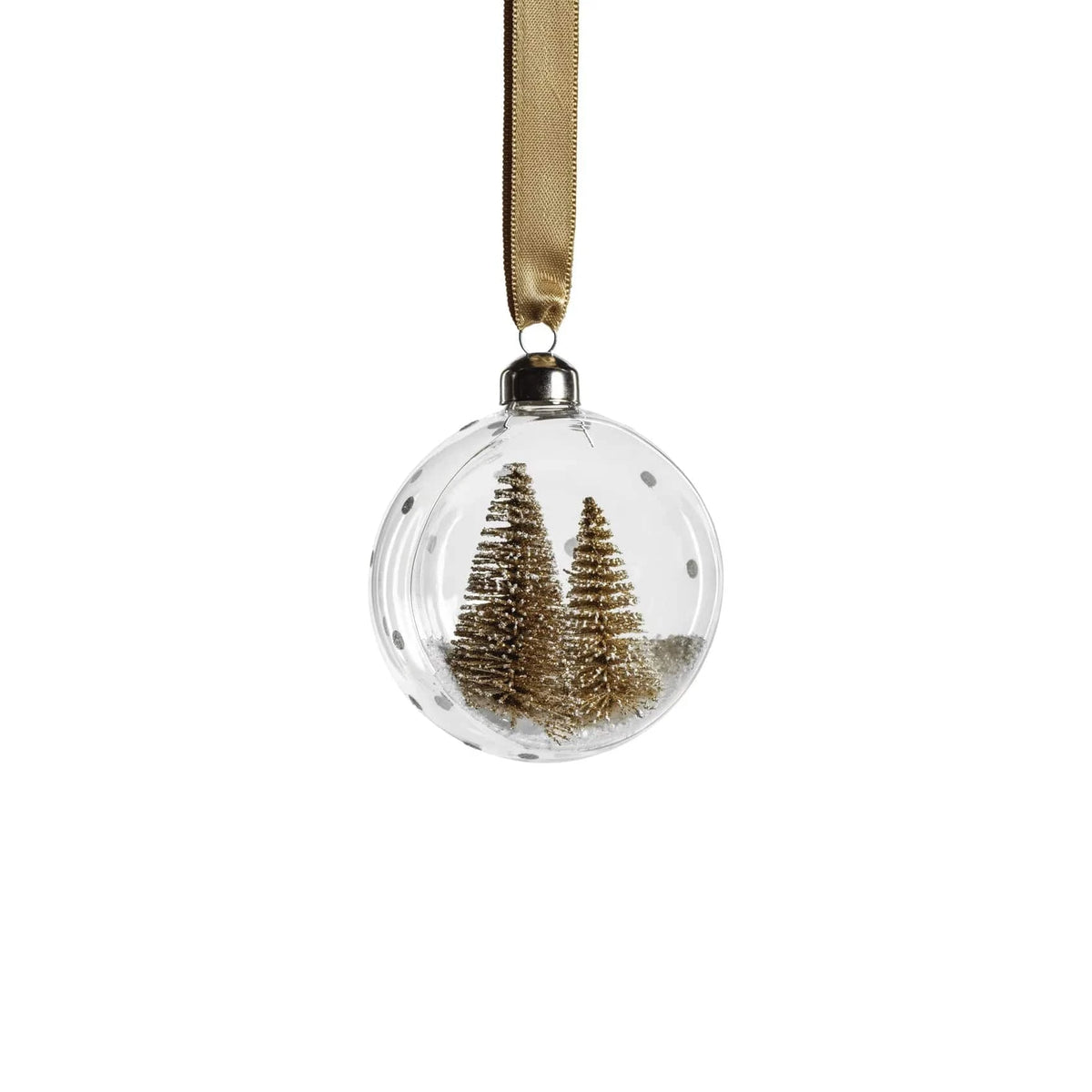 Zodax Small Clear Glass Ornament with Pine Trees Holiday Ornaments CH-6409