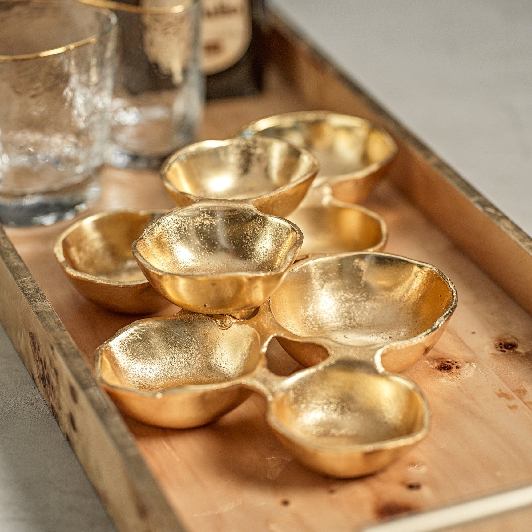 Small Cluster of Eight Serving Bowls - Bright Gold – Megan Molten