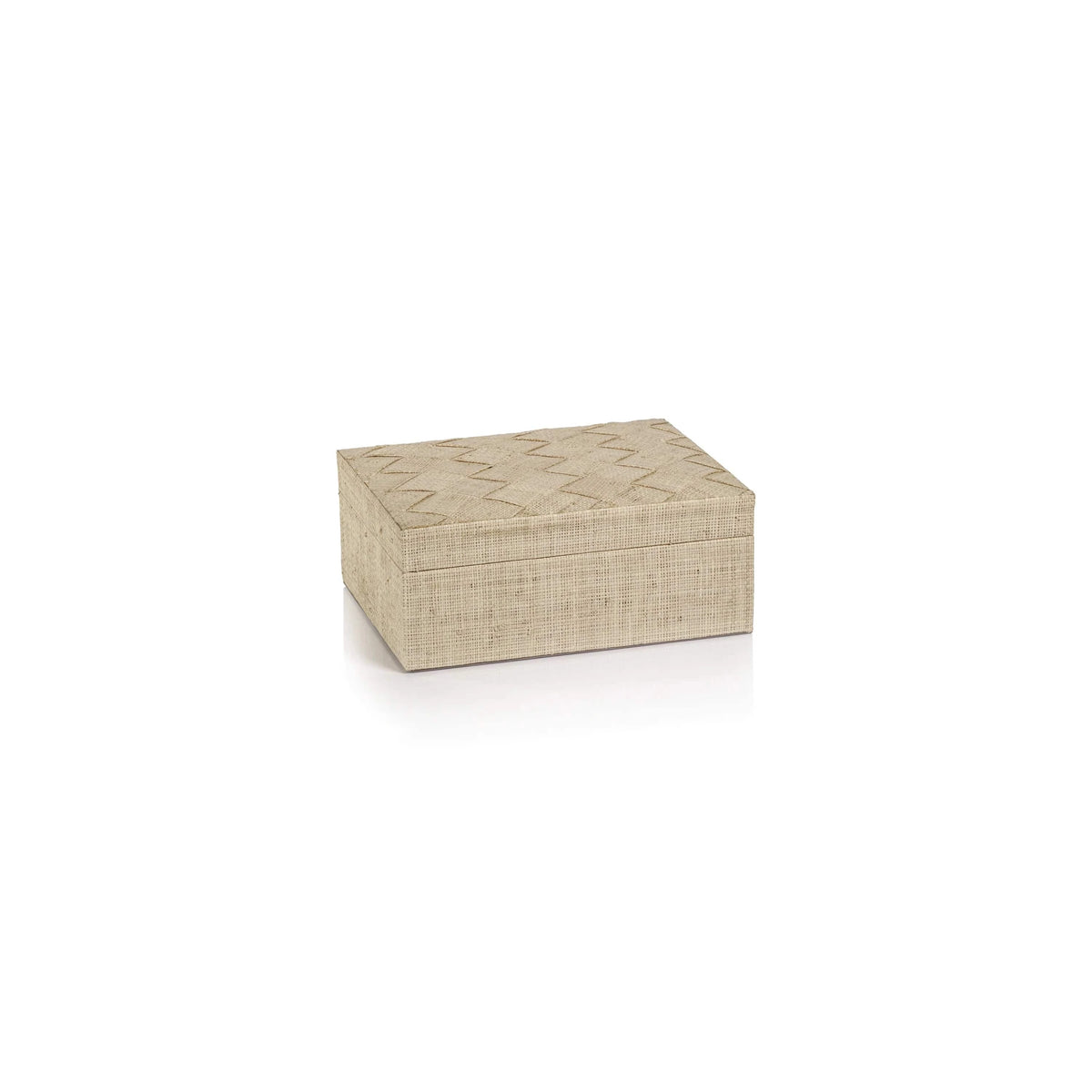 Zodax Small La Bocca Woven Raffia Box - Natural Decorative Boxes NCX-3094