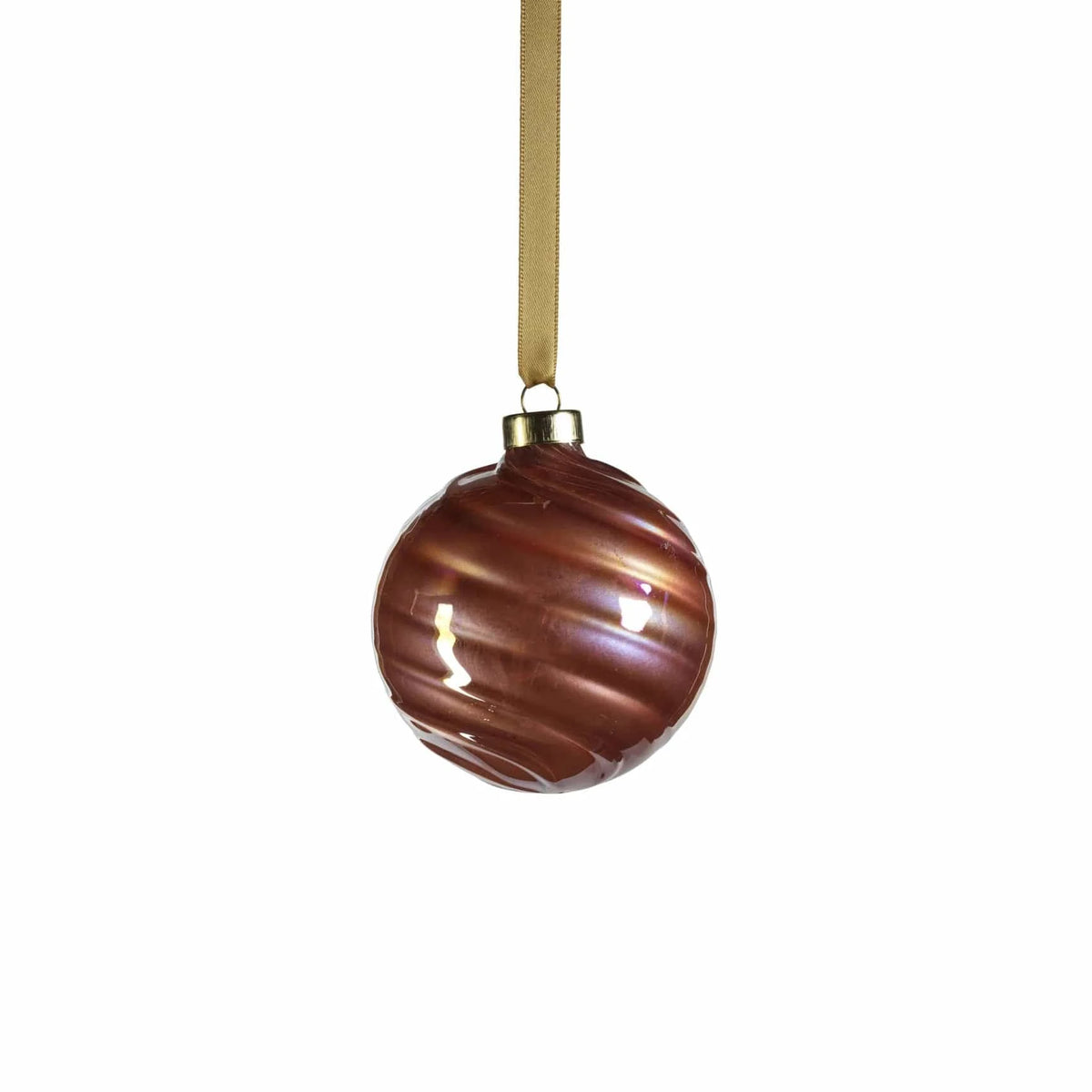 Zodax Small Pearl Luster Glass Ball Ornament - Rose Gold Holiday Ornaments CH-7087