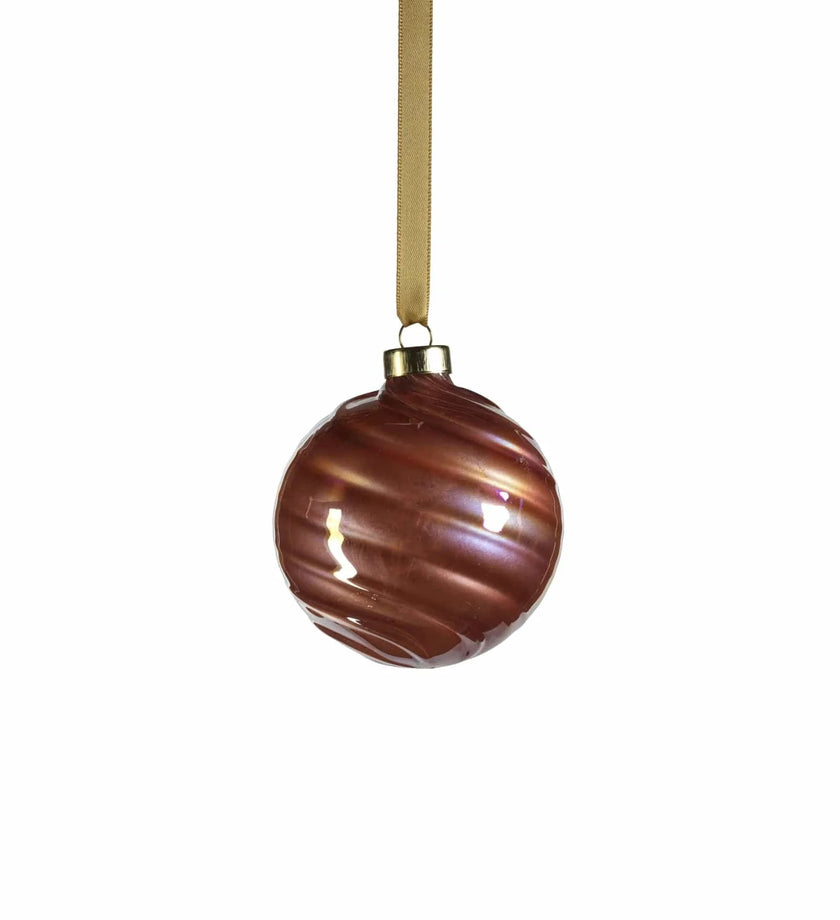 Pearl Luster Glass Ball Ornament - Rose Gold