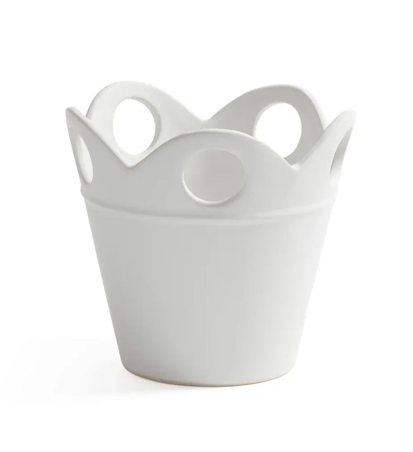 Petal Rim Flower Pot - White