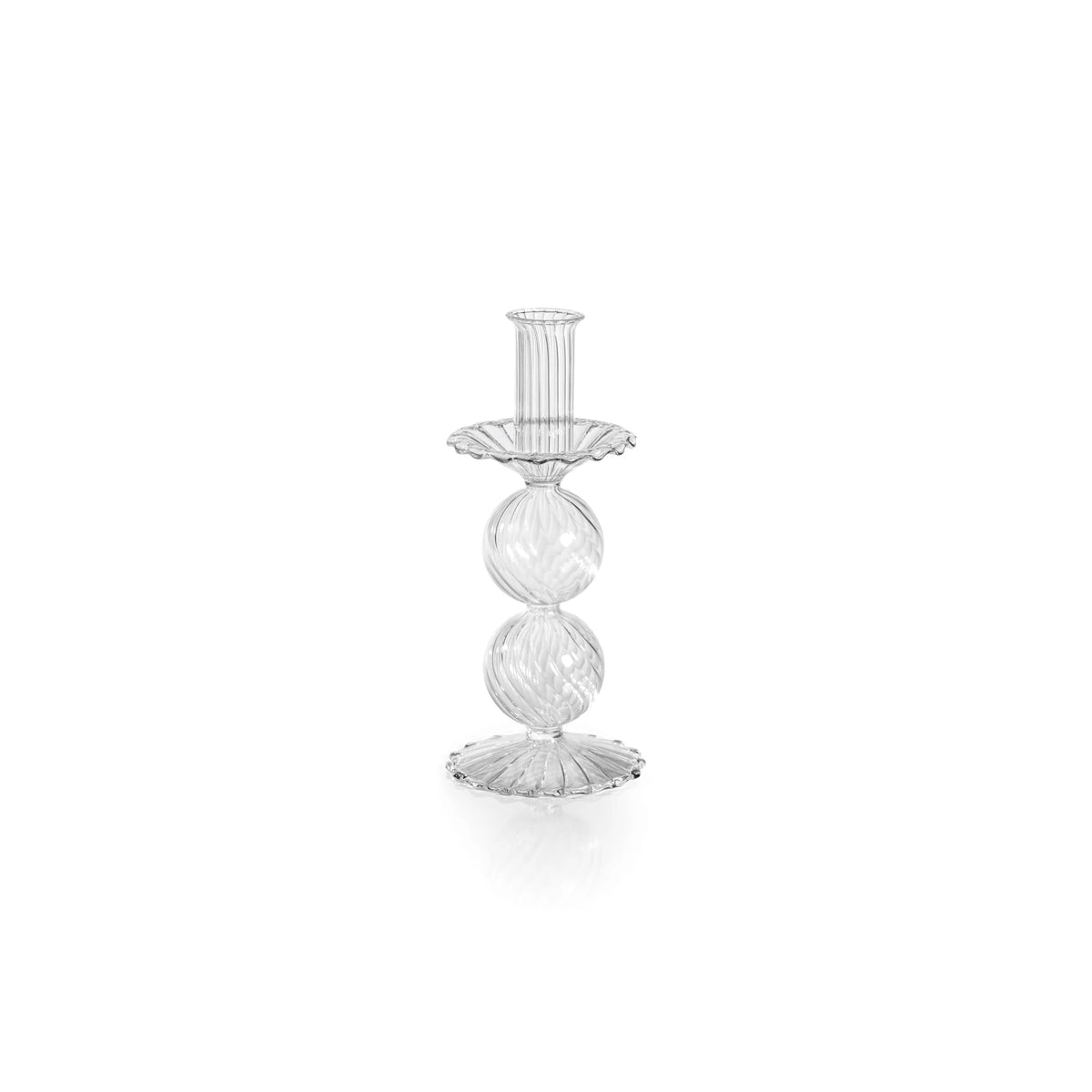 Zodax Small San Marco Swirl Glass Taper Holder Candle Holders CH-7268