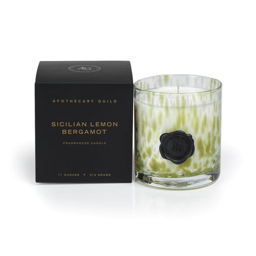Zodax Small Sicilian Lemon Bergamot Opal Glass Candle Candles IG-2760