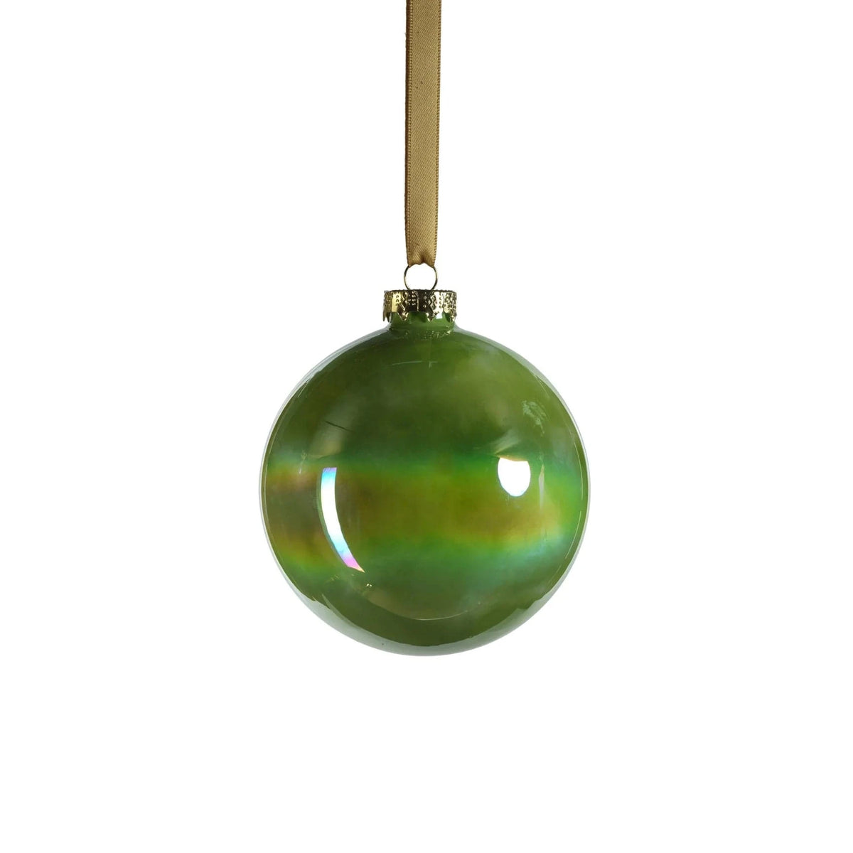 Zodax Small Solid Luster Glass Ball Ornament - Green Holiday Ornaments CH-7070