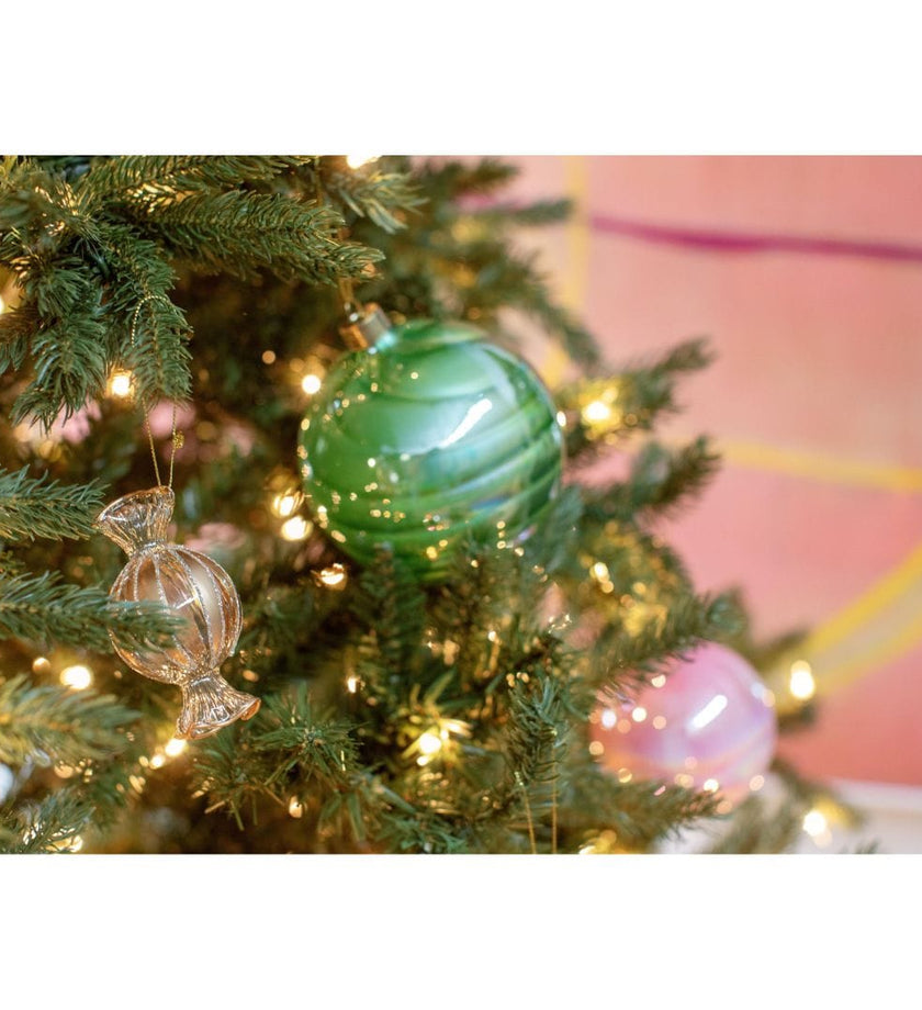 Pearl Luster Glass Ball Ornament - Green - secondary