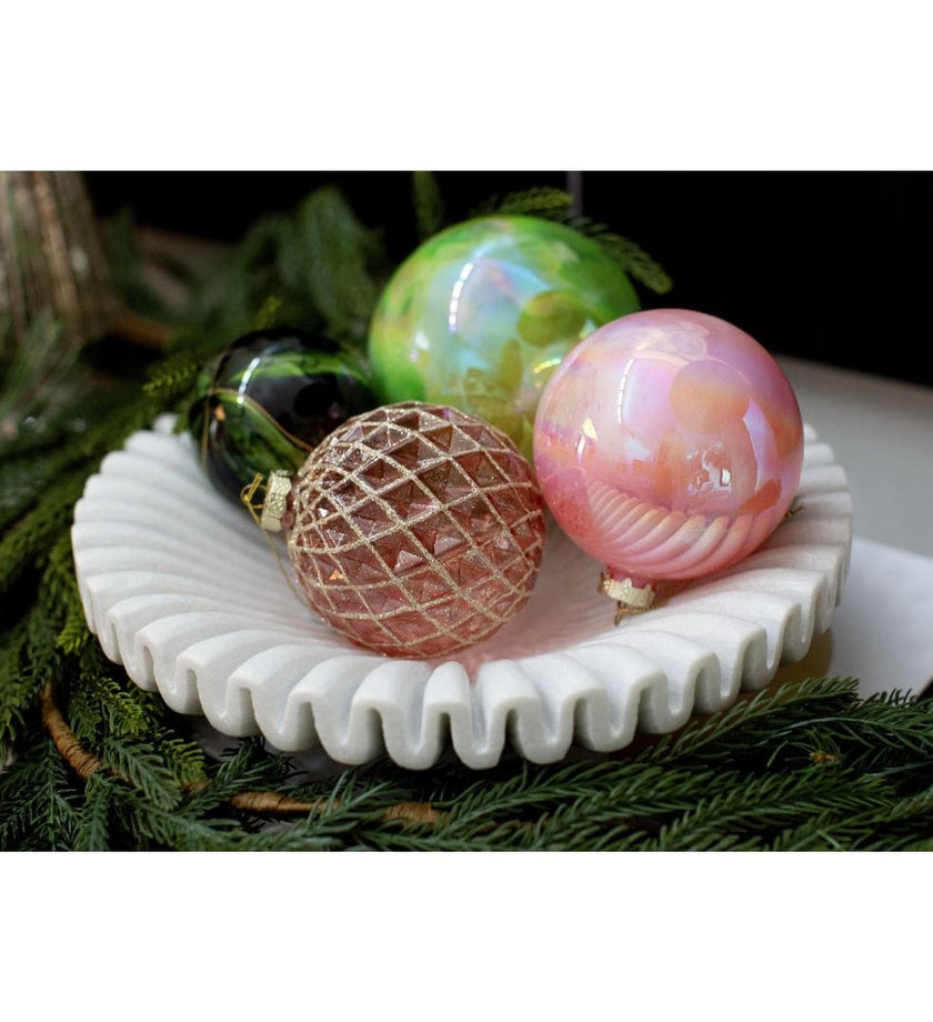 Solid Luster Glass Ball Ornament - Green - secondary