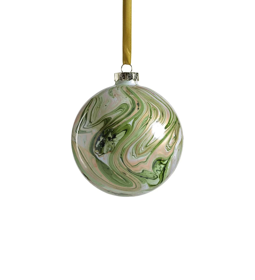 Solid Luster Watercolor Glass Ornament - Ball