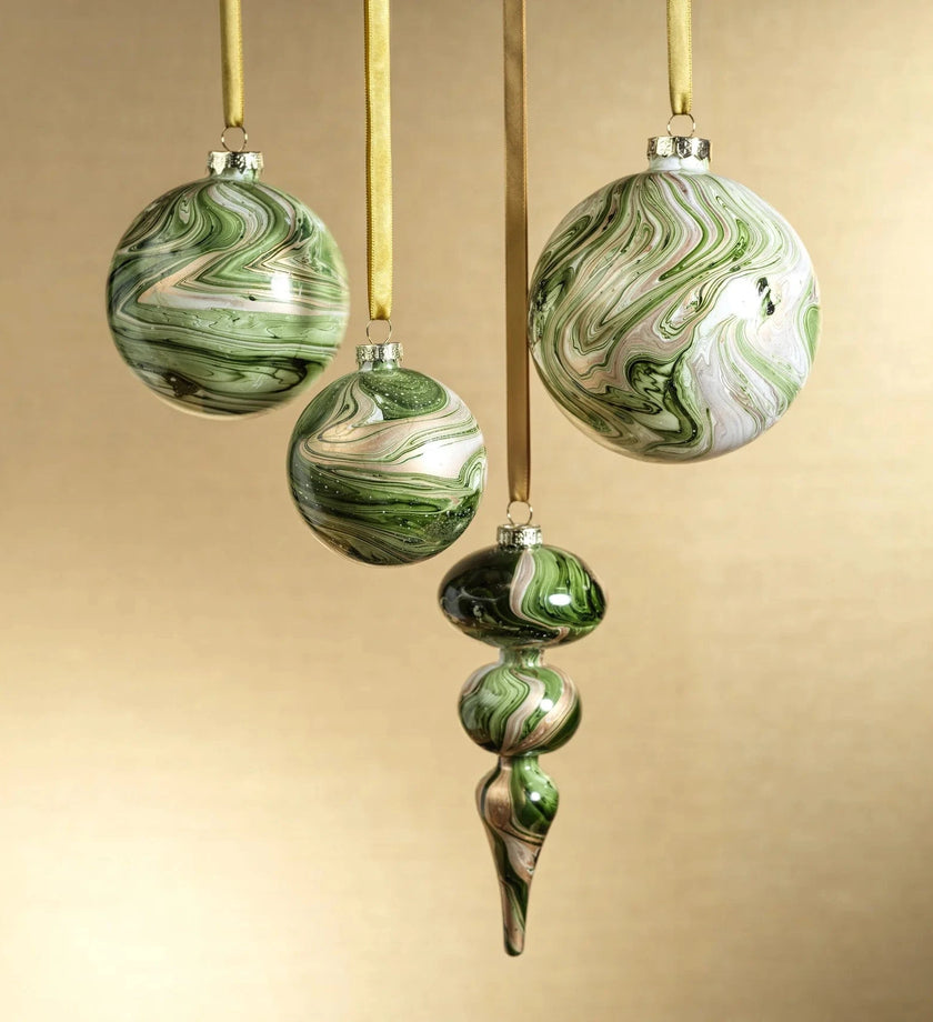 Solid Luster Watercolor Glass Ornament - Finial - secondary