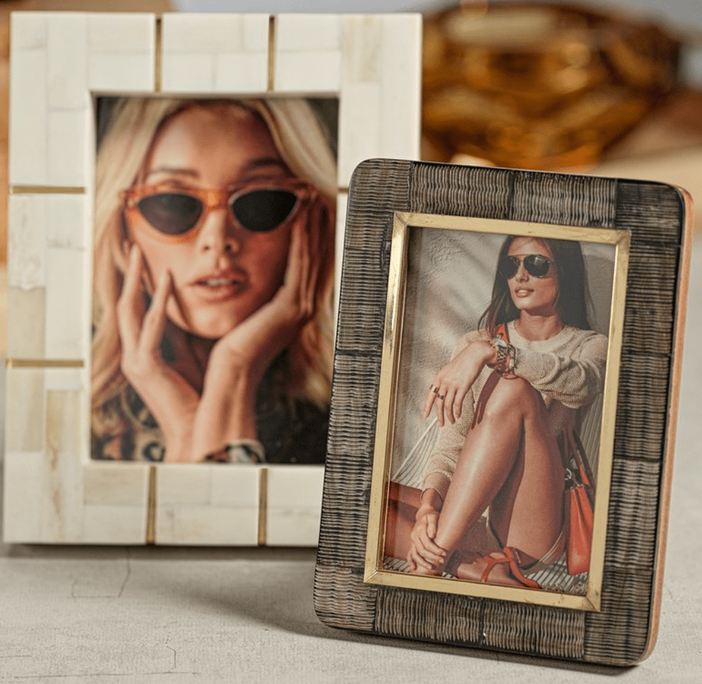 Zodax St. Ives Bone Inlaid Photo Frame with Brass IN-7151