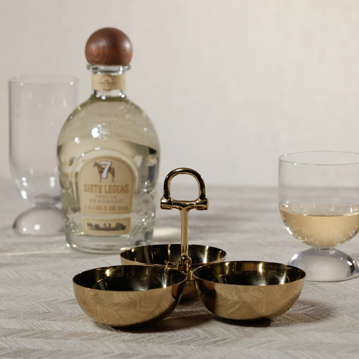 Zodax The Equestrian Trio Condiment Set - Polished Gold Serving Platters IN-8484