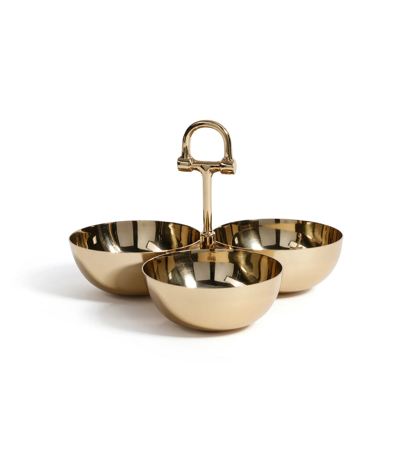 The Equestrian Trio Condiment Set - Polished Gold