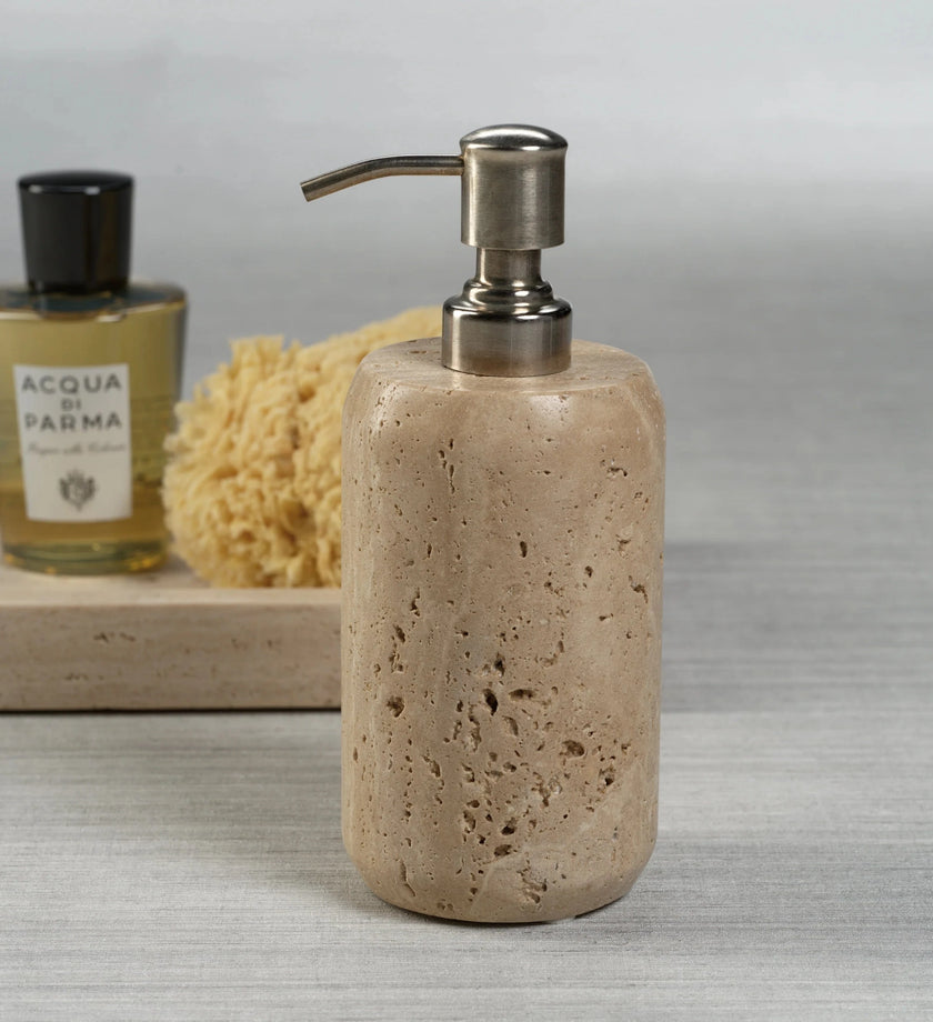 Travertine Marble Soap & Lotion Dispenser - secondary