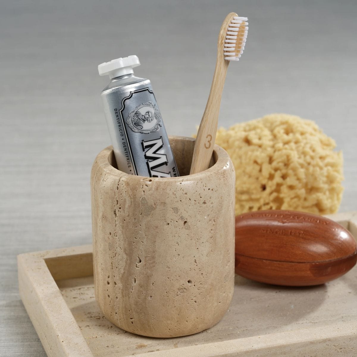 Zodax Travertine Marble Tumbler Bathroom Accessories IN-7823