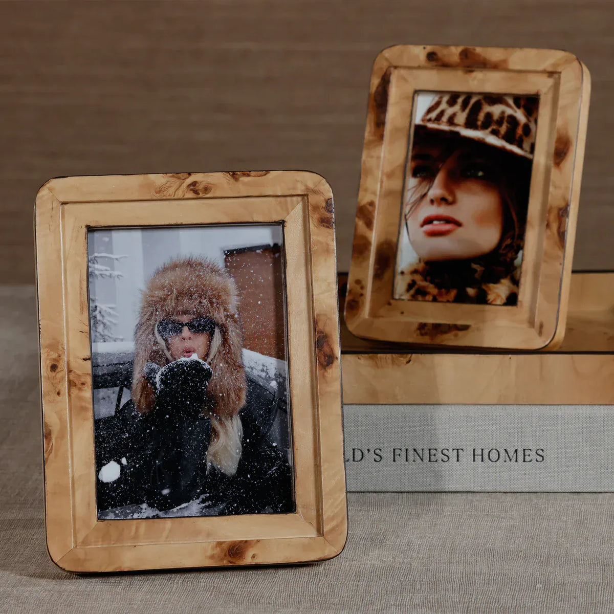 Zodax Valberg Burl Veneer Photo Frame Picture Frames