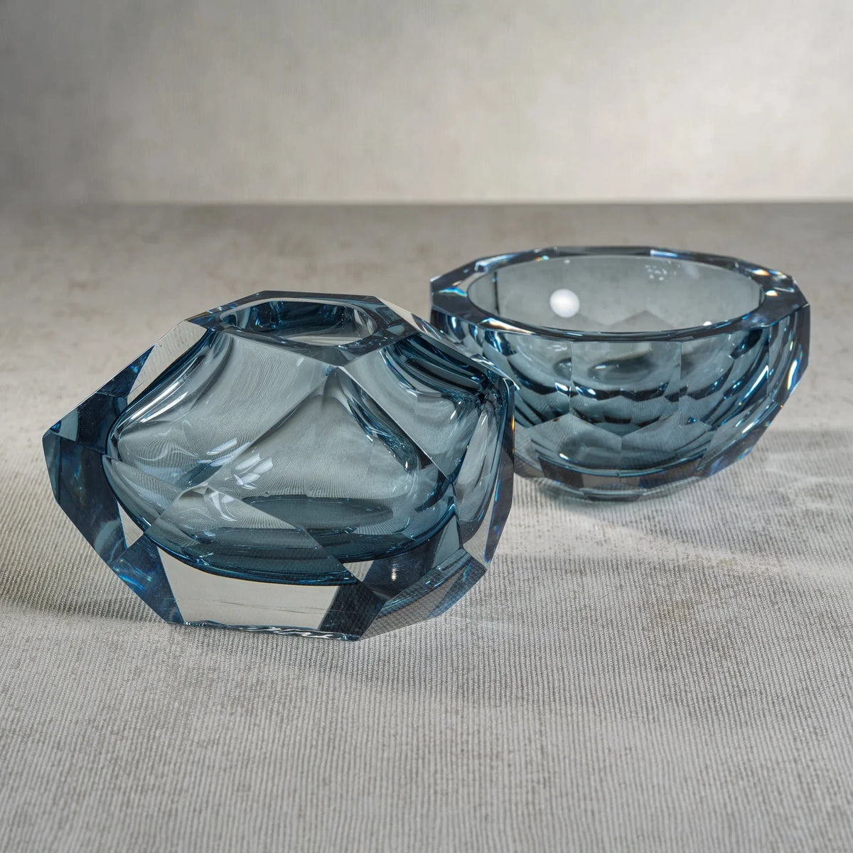 Zodax Vallées Cut Glass Bowl - Sky Blue Decorative Bowls CH-7466