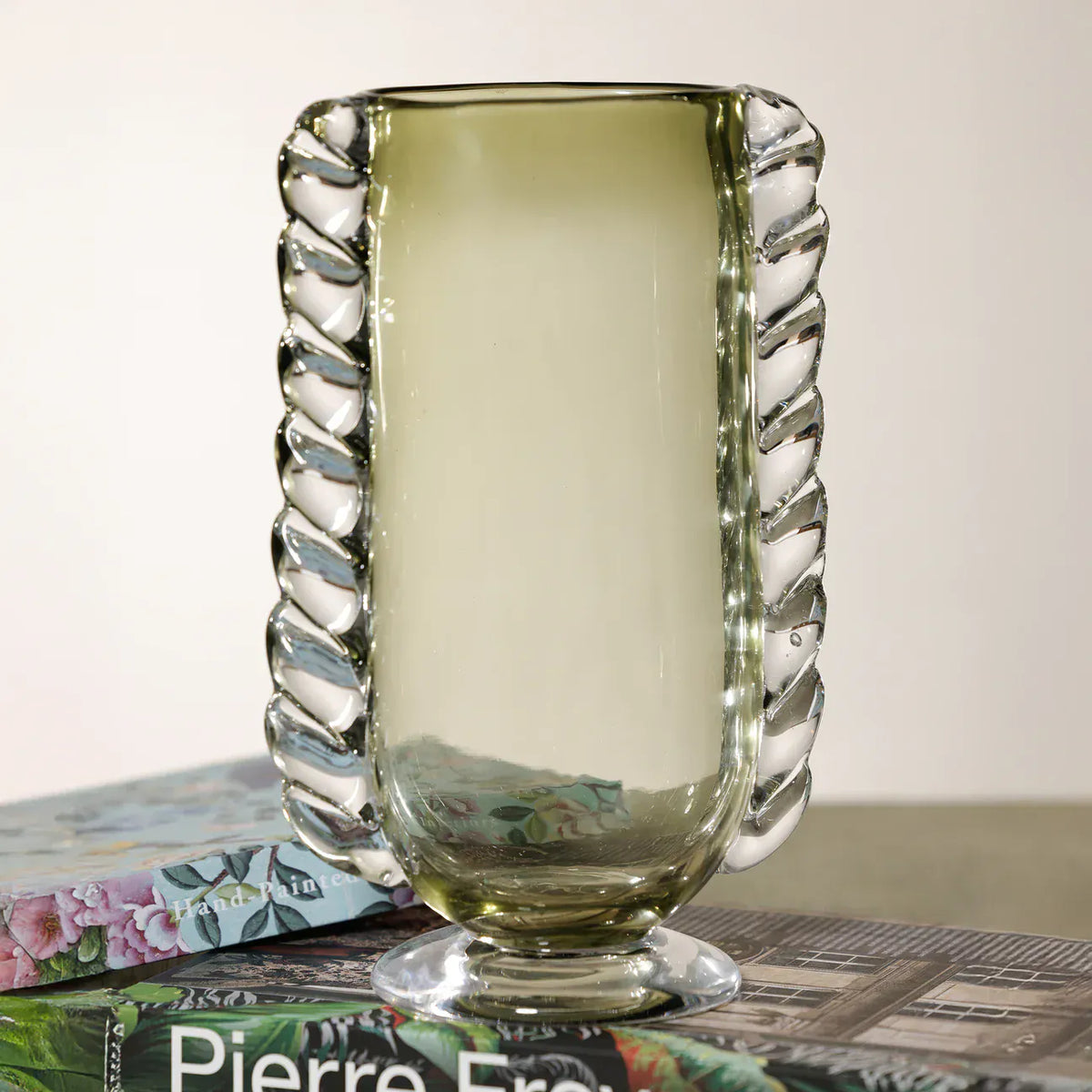 Zodax Vintage Braided Glass Vase - Green Vase CH-8349