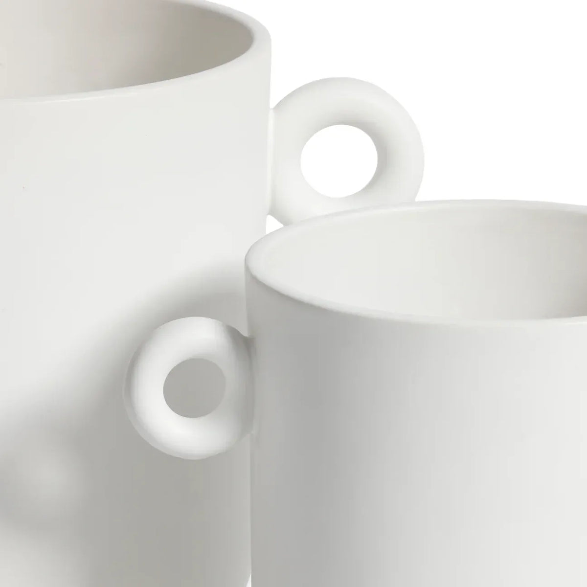 Zodax White Ceramic Planter / Vase with Loop Handles Pots & Planters