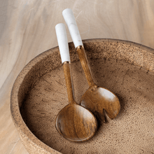 Zodax Wood and Marble Salad Server IN-6852