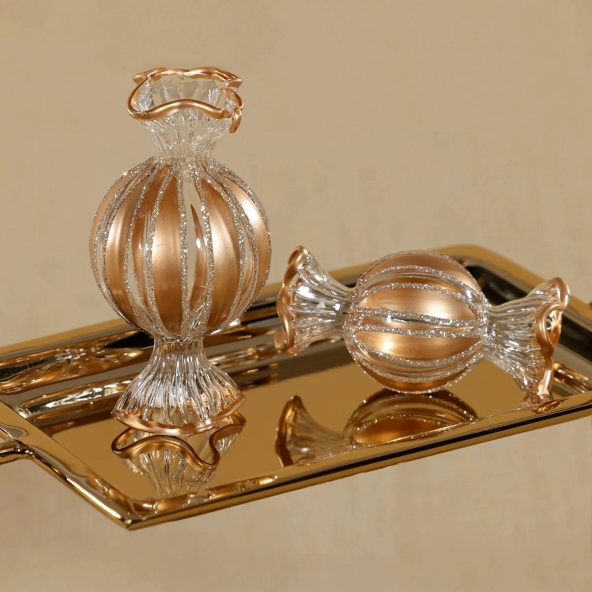 Zodax Wrapped Candy Glass Ornaments Holiday Ornaments