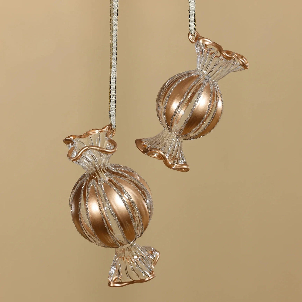 Zodax Wrapped Candy Glass Ornaments Holiday Ornaments