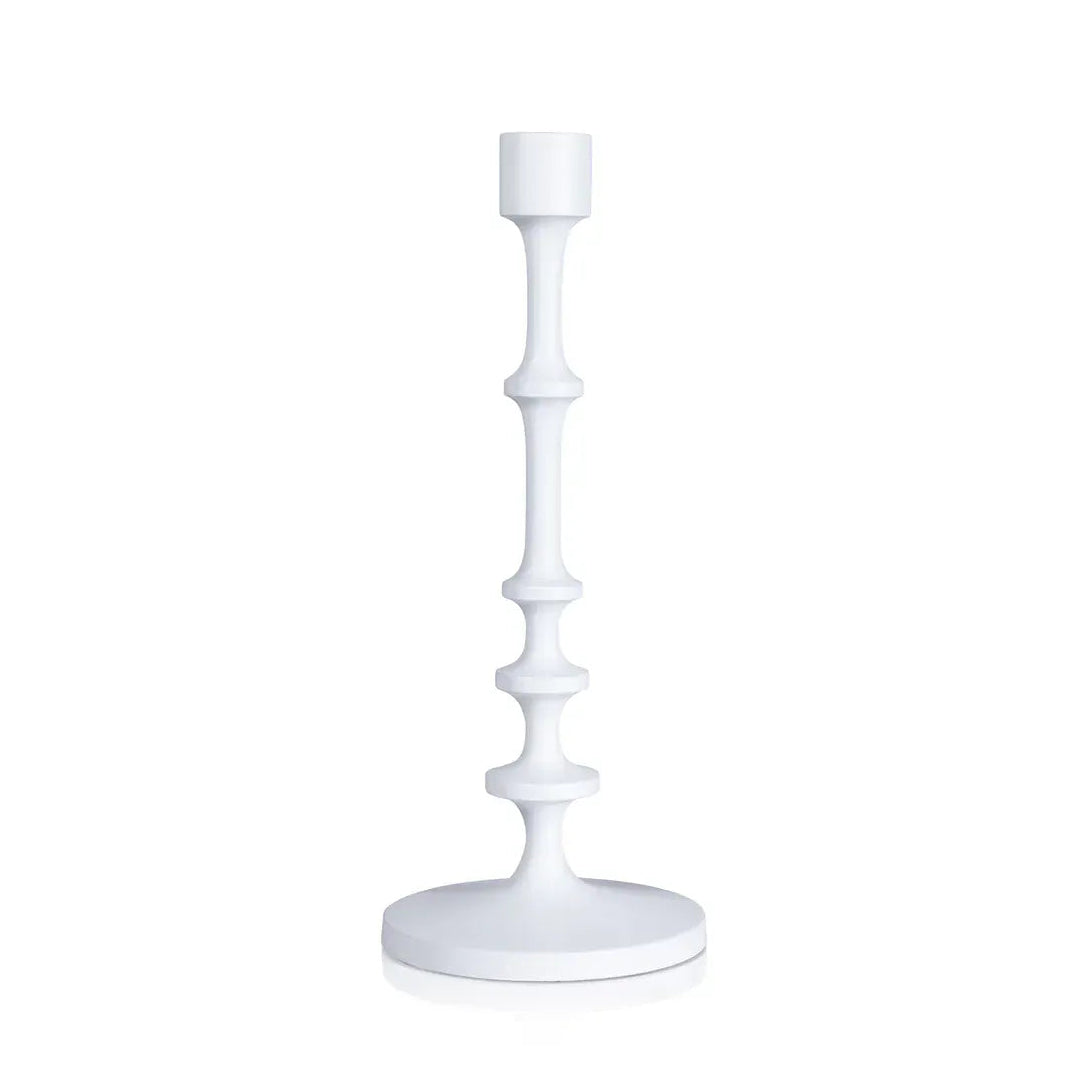 Zodax X-Small Lilou Matt White Alloy Taper Holder Candle Holders IN-8073