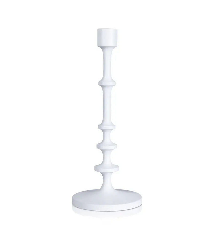 Lilou Matt White Alloy Taper Holder